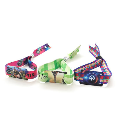 Cloth Rope Disposable Rfid Wristbands Woven Fabric One Time Use Function