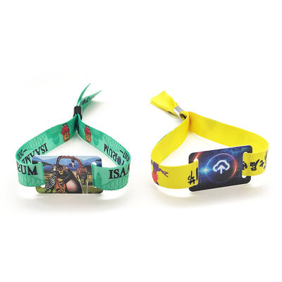 Cloth Rope Disposable Rfid Wristbands Woven Fabric One Time Use Function