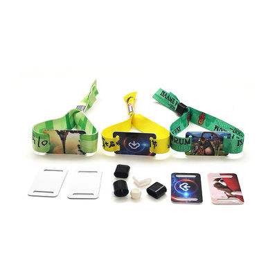 Cloth Rope Disposable Rfid Wristbands Woven Fabric One Time Use Function