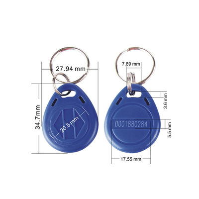 13.56mhz ABS Key Fob Plastic Key Tags Thousand Times Programming Cycles